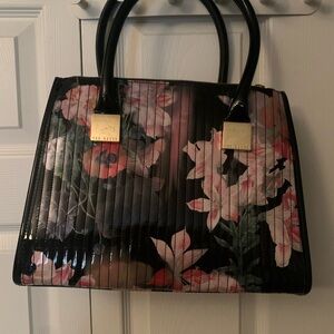 Ted Baker opulent bloom black floral PVC handbag